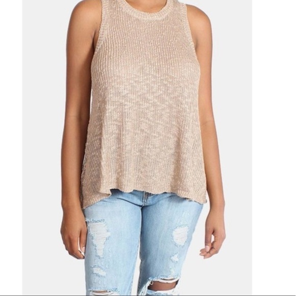 Illa Illa women’s sleeveless tan sweater tank top Size Medium - Picture 1 of 7